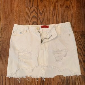 White jean skirt!